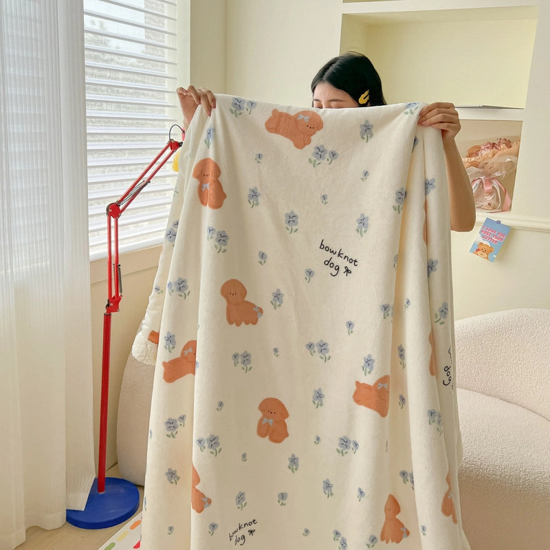 Casual Elegant Animal Heart Shape Milk Fiber Blanket Bedding