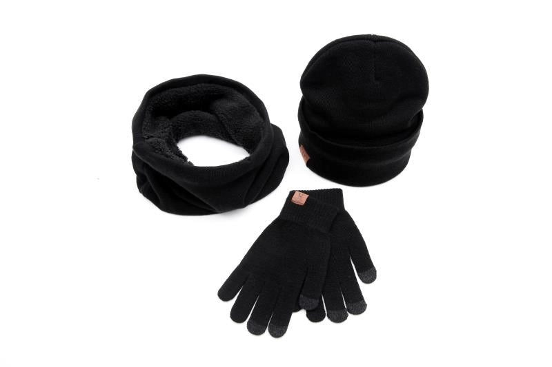 Winter Scarf Hat Gloves Three-piece Knitted Gloves Wool Scarf Warm Suit