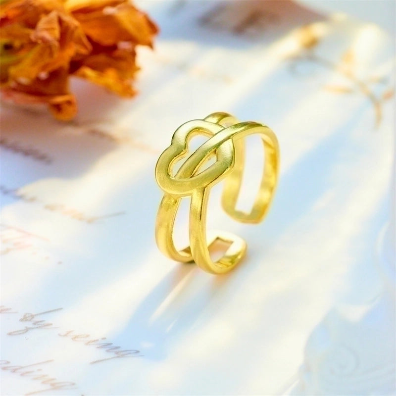 Basic Cross Star 304 Stainless Steel 18K Gold Plated Gold Plated Stainless Steel Rings