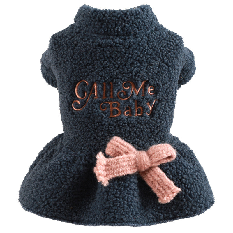 Warm Letter Printed Dog Cat Dress