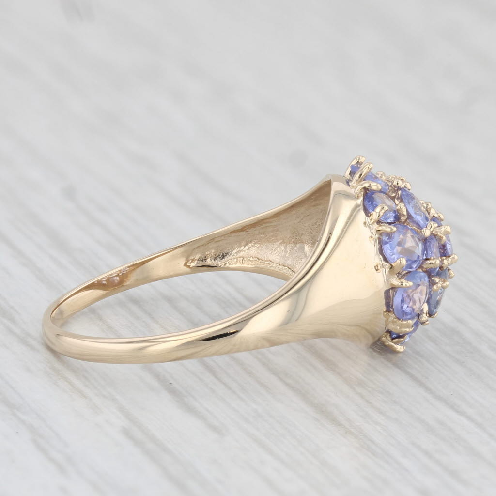 1.50ctw Tanzanite Cluster Ring 10k Yellow Gold Size 7.75