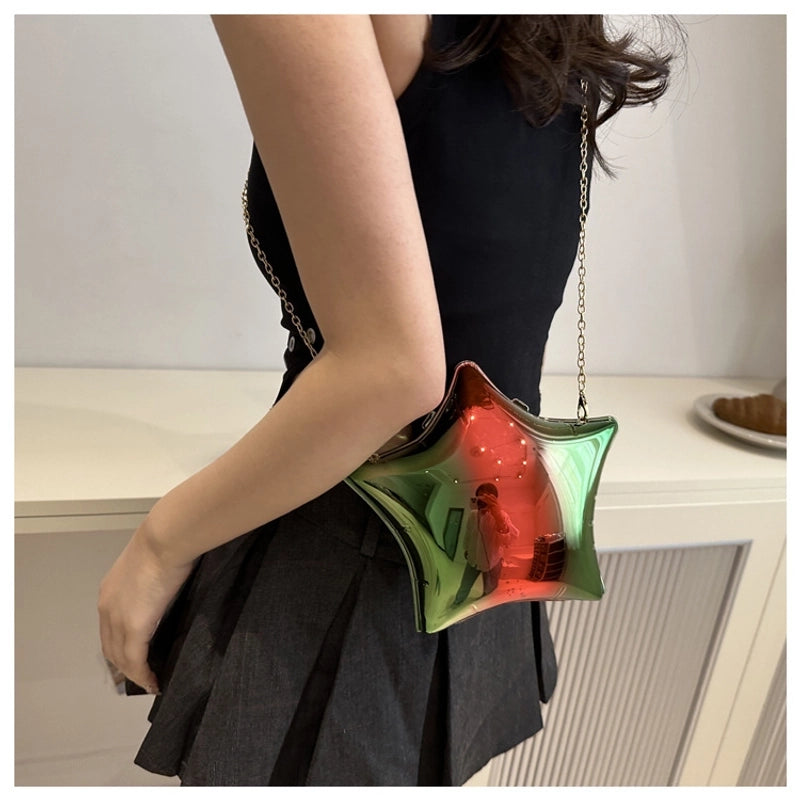 Women's Small Arylic Solid Color Elegant Pentagram Lock Clasp Square Bag