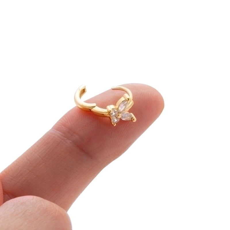 1 Piece Minimalist Classic Style Geometric Plating Inlay Copper Zircon 18k Gold Plated Ear Studs