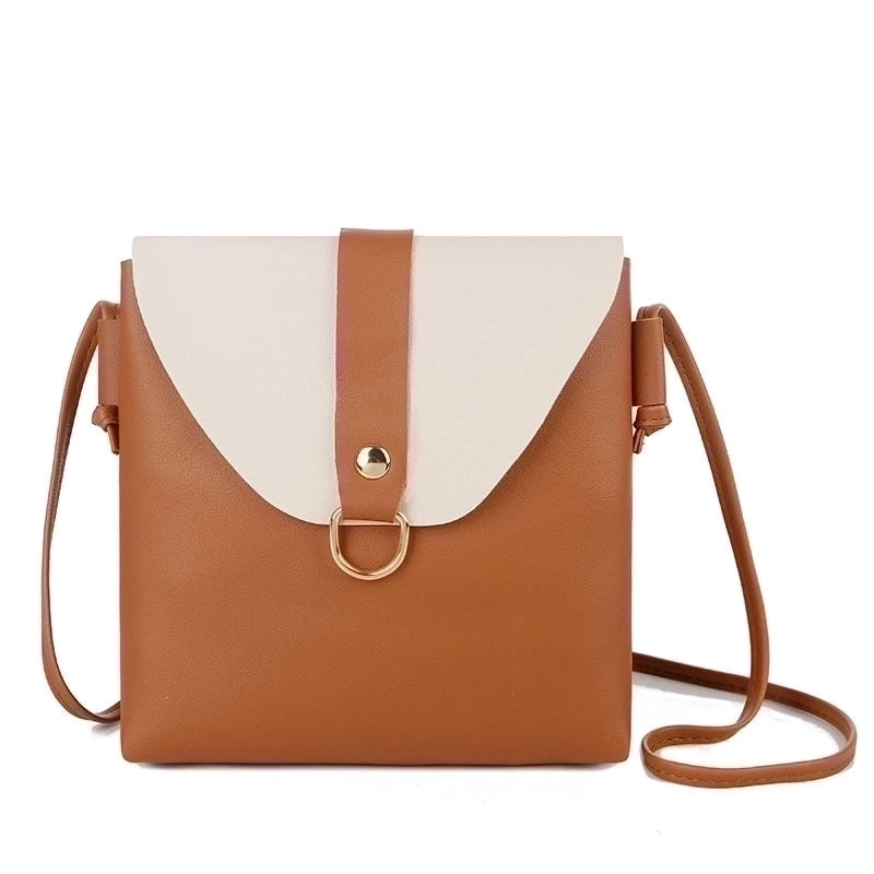 3 Pieces Women's Medium Pu Leather Solid Color Basic Square Flip Cover Crossbody Bag