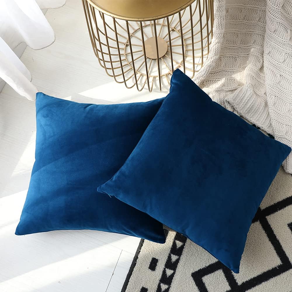 Navy Blue-Velvet Cushion Covers