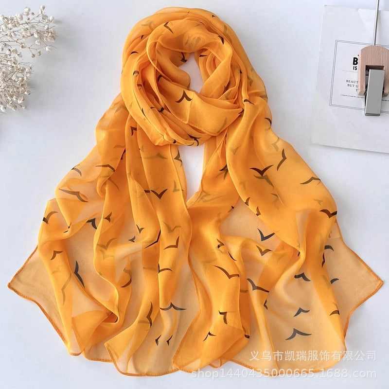 Women's Vacation Color Block Floral Polyester Silk Scarves