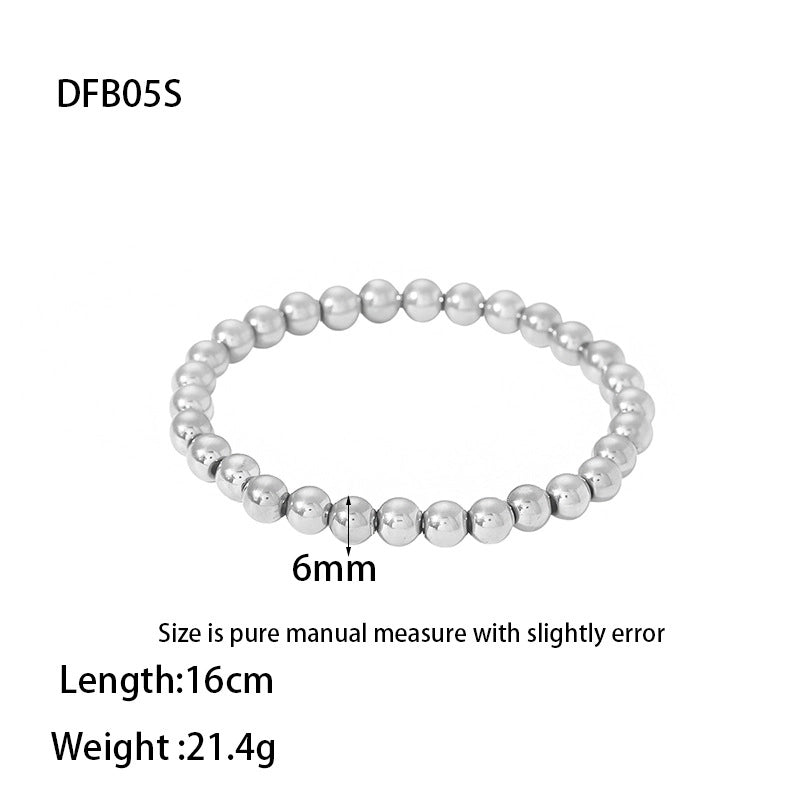 Solid Color 304 Stainless Steel 18K Gold Plated Stainless Steel Bracelets In Bulk
