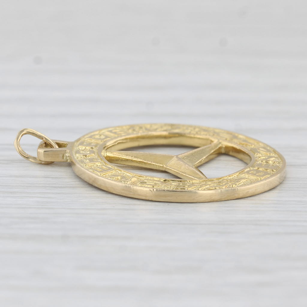 Mercedes Benz Emblem Logo Pendant 18k Yellow Gold Keepsake
