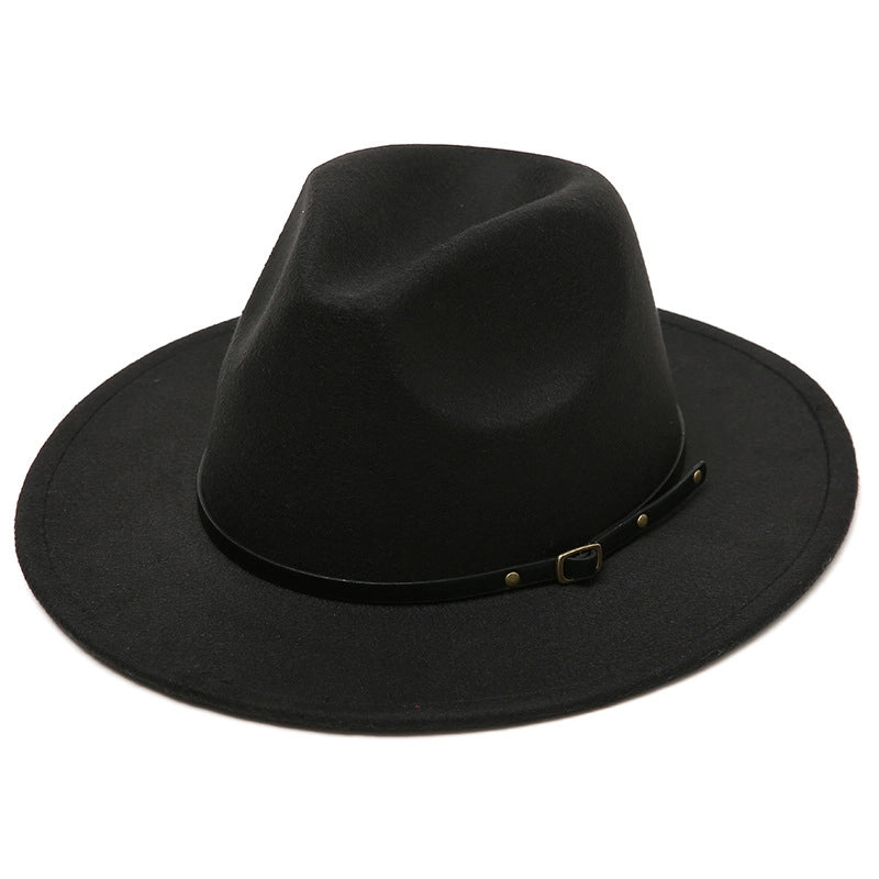 New Retro Women's Jazz Hat British Versatile Simple Woolen Hat Jazz Hat