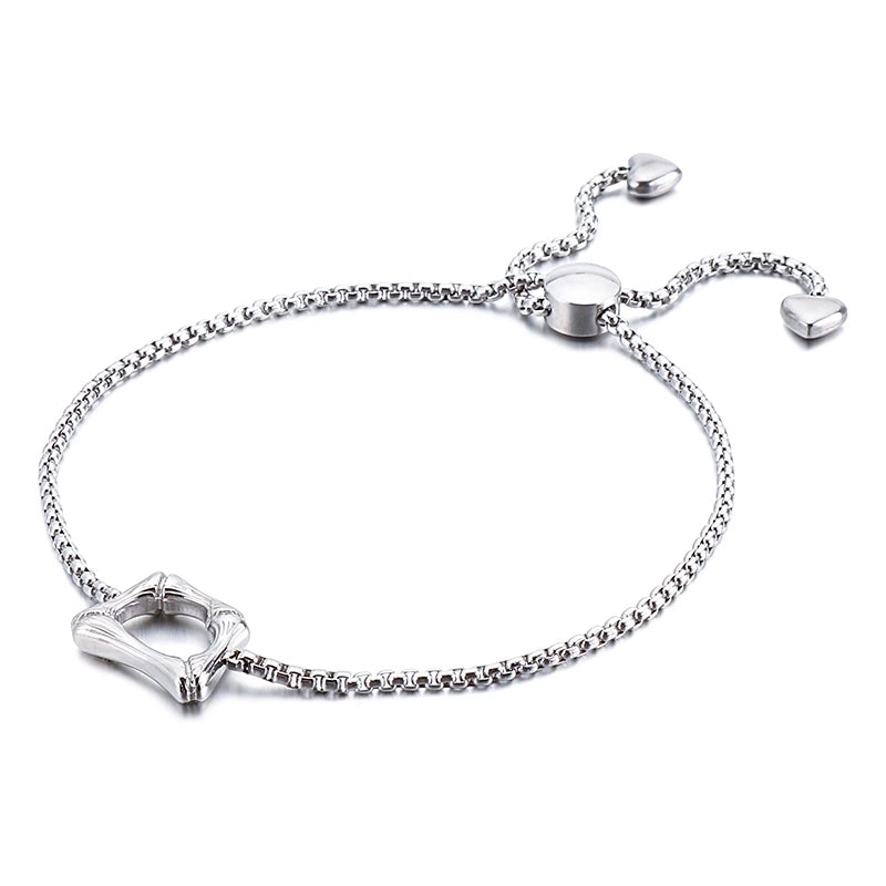 Casual Minimalist Letter Heart Shape Stainless Steel 18K Gold Plated Bracelets In Bulk