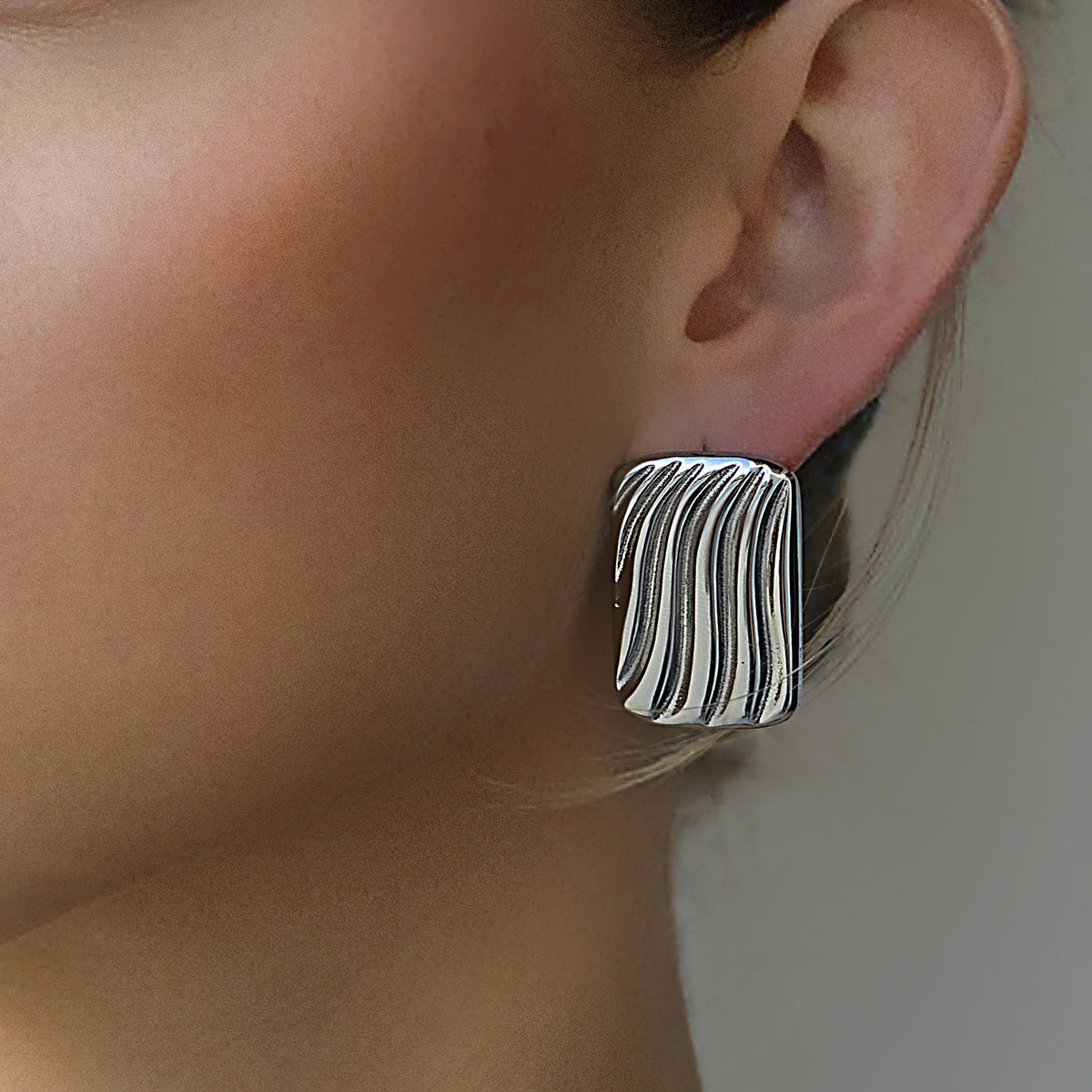 Stainless Steel Color Matching Geometric Earrings Titanium Steel Earrings