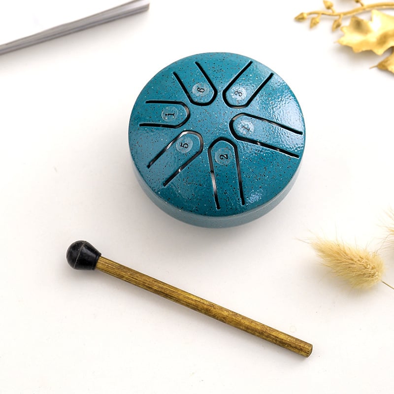 🔥🎁BUDDHA STONES MINI STEEL TONGUE DRUM 3 INCH SOUND HEALING DRUM KIT