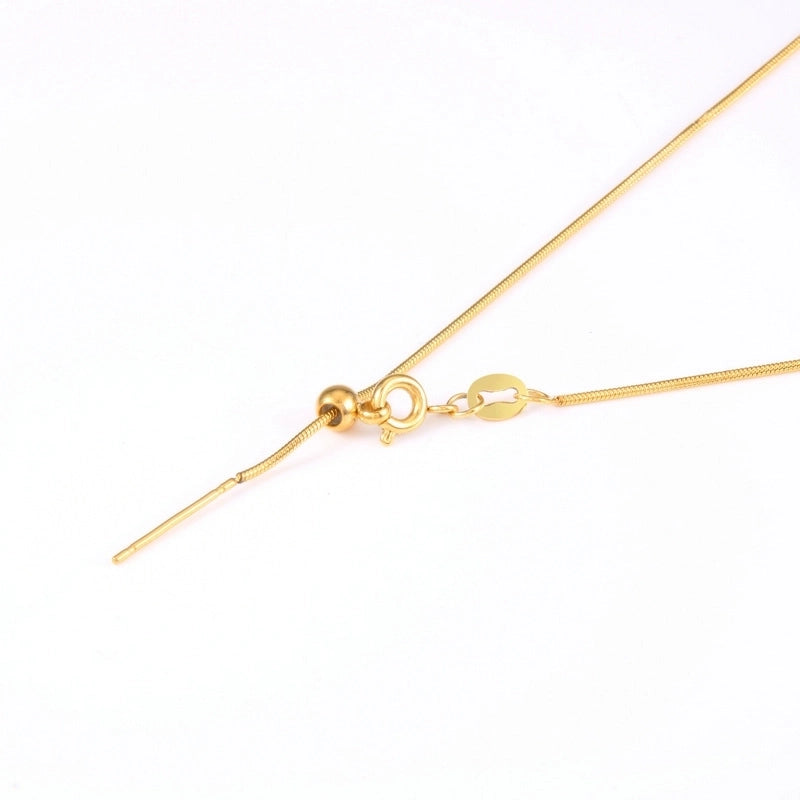 Fashion Solid Color Titanium Steel Plating Pendant Necklace 1 Piece