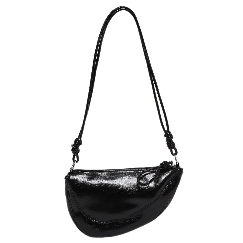 Women's Pu Leather Irregular Solid Color Classic Style Zipper Shoulder Bag Crossbody Bag