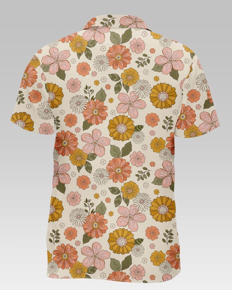 Multicolor Botanical Flower Shirt For Men