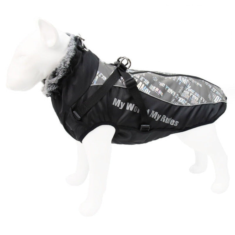 Warm Fur Collar Pet Dog Coat