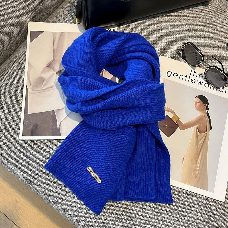 Unisex Elegant Business Basic Solid Color Fleece Scarf