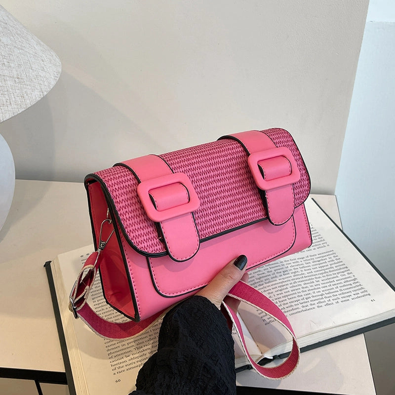 Women's Medium Pu Leather Solid Color Classic Style Streetwear Square Flip Cover Crossbody Bag