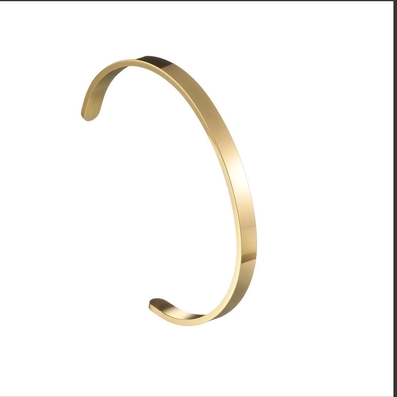 Minimalist Solid Color 201 Stainless Steel Gold Plated Cuff Bracelets In Bulk