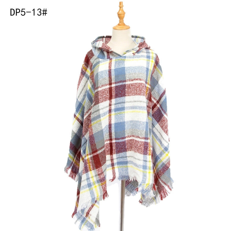 Women's Streetwear Plaid Polyester Tassel Shawl