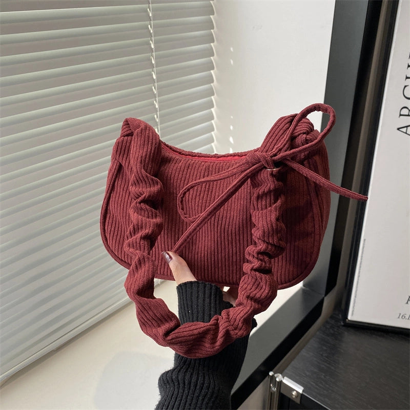 Women's Medium Canvas Leopard Streetwear Sewing Thread Square Zipper Underarm Bag