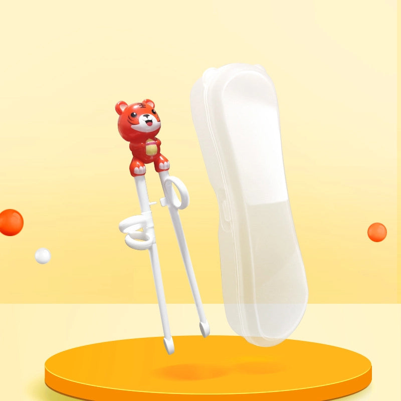 Portable Feeding Children's Tableware Set Cartoon Learning Chopsticks Training Chopsticks 304 Stainless Steel Spoon Fork