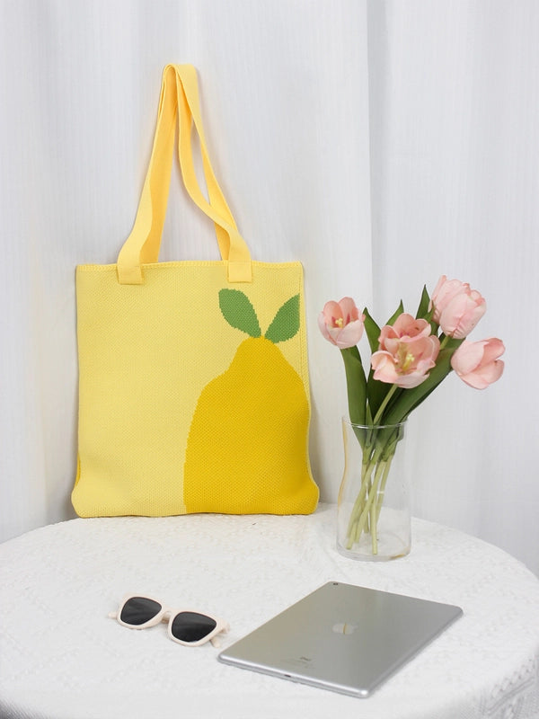 Women's Large Polyester Fruit Basic Open Tote Bag