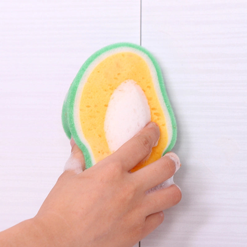 Kitchen Supplies Fruit Thickened Sponge Scouring Pad Multifunctional Decontamination Cleaning Dish Washing Sponge