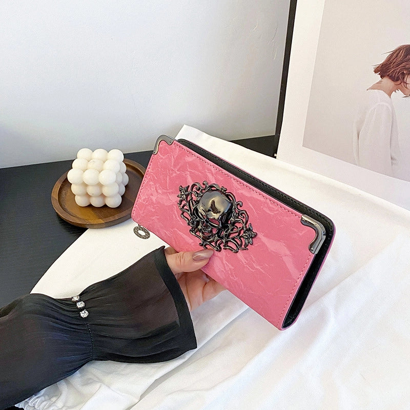 Women's Pu Leather Color Block Retro Classic Style Square Zipper Small Wallets