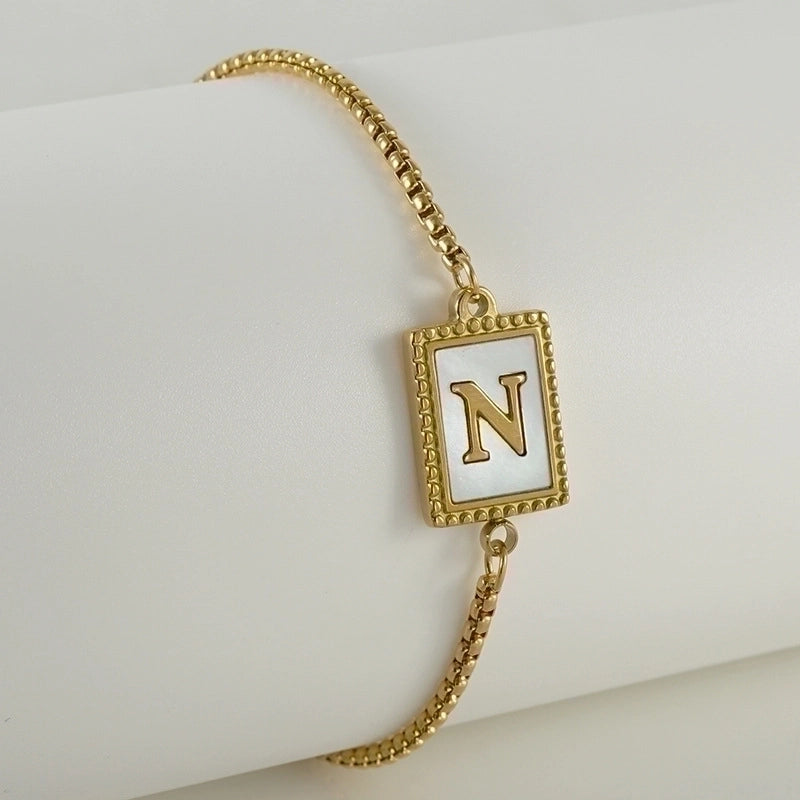 Fashion Letter 304 Stainless Steel Shell Stainless Steel Bracelets In Bulk