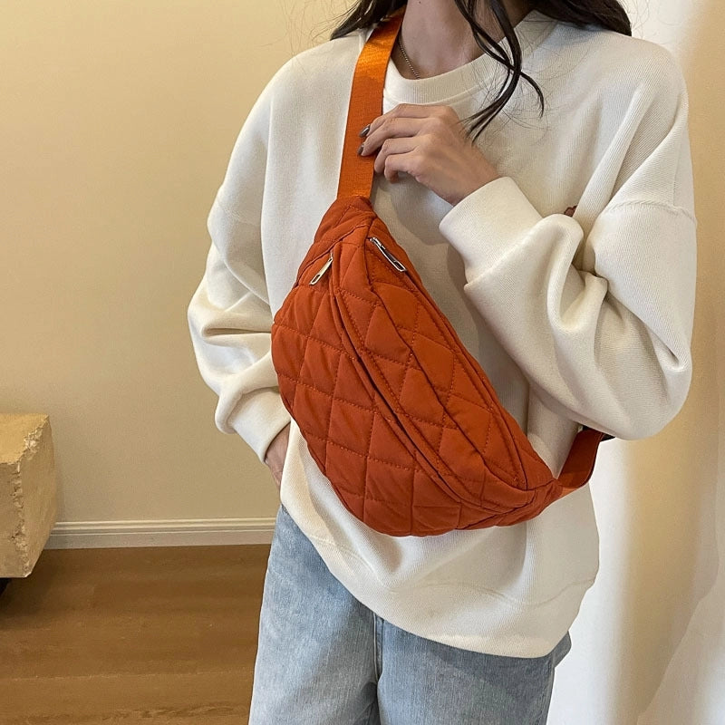 Unisex Streetwear Solid Color Cloth Polyester Waist Bags