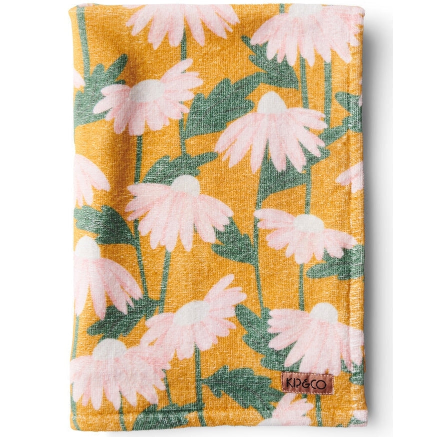 Daisy Bunch Mustard Printed Terry Bath Towel