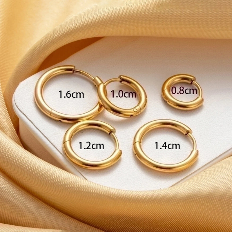 1 Piece IG Style French Style Minimalist Round 316 Stainless Steel  Earrings