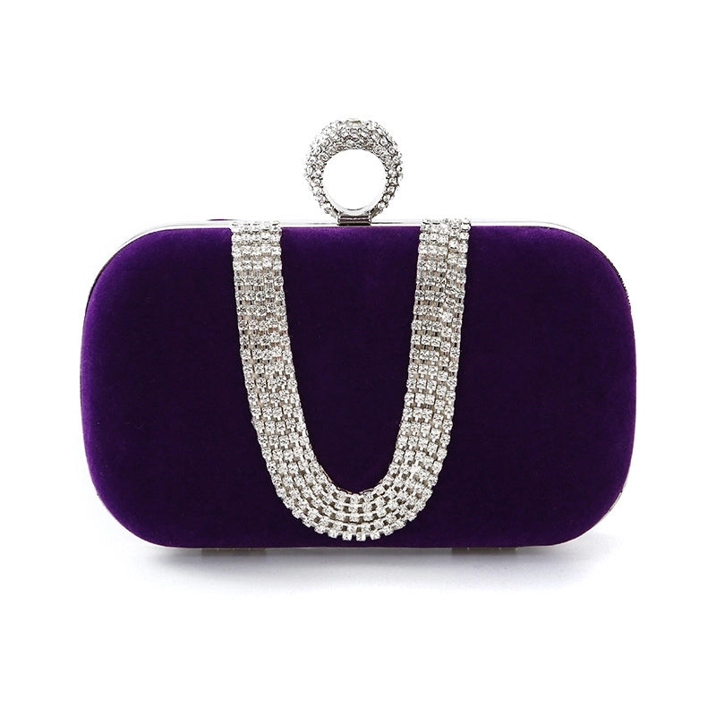 Purple Black Bright Red Solid Color Square Evening Bags
