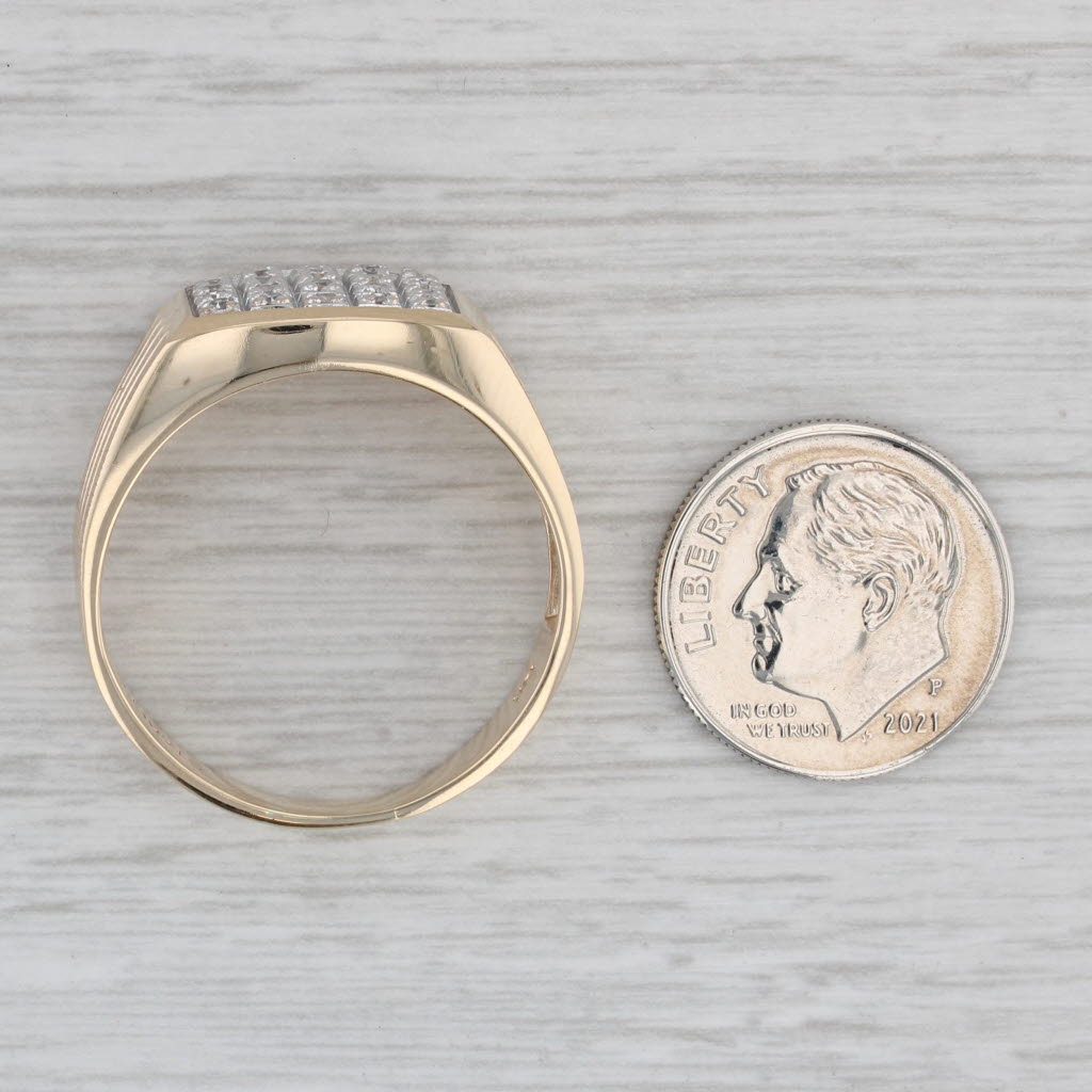 0.16ctw Diamond Men's Ring 10k Yellow Gold Size 13