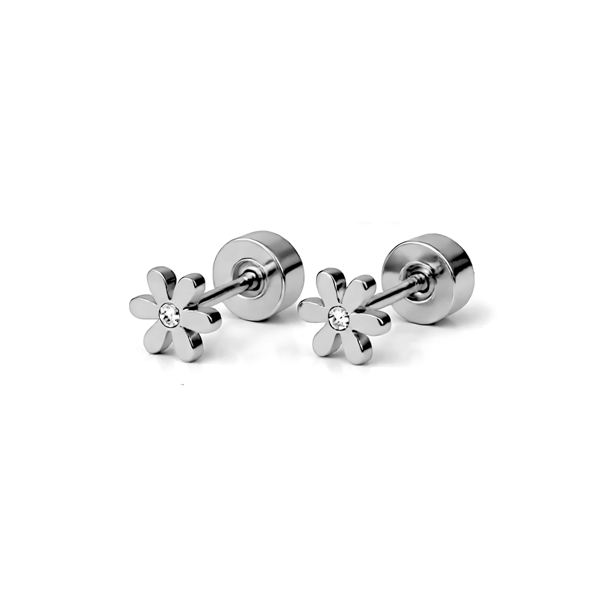 Diamond style daisy studs - Silver
