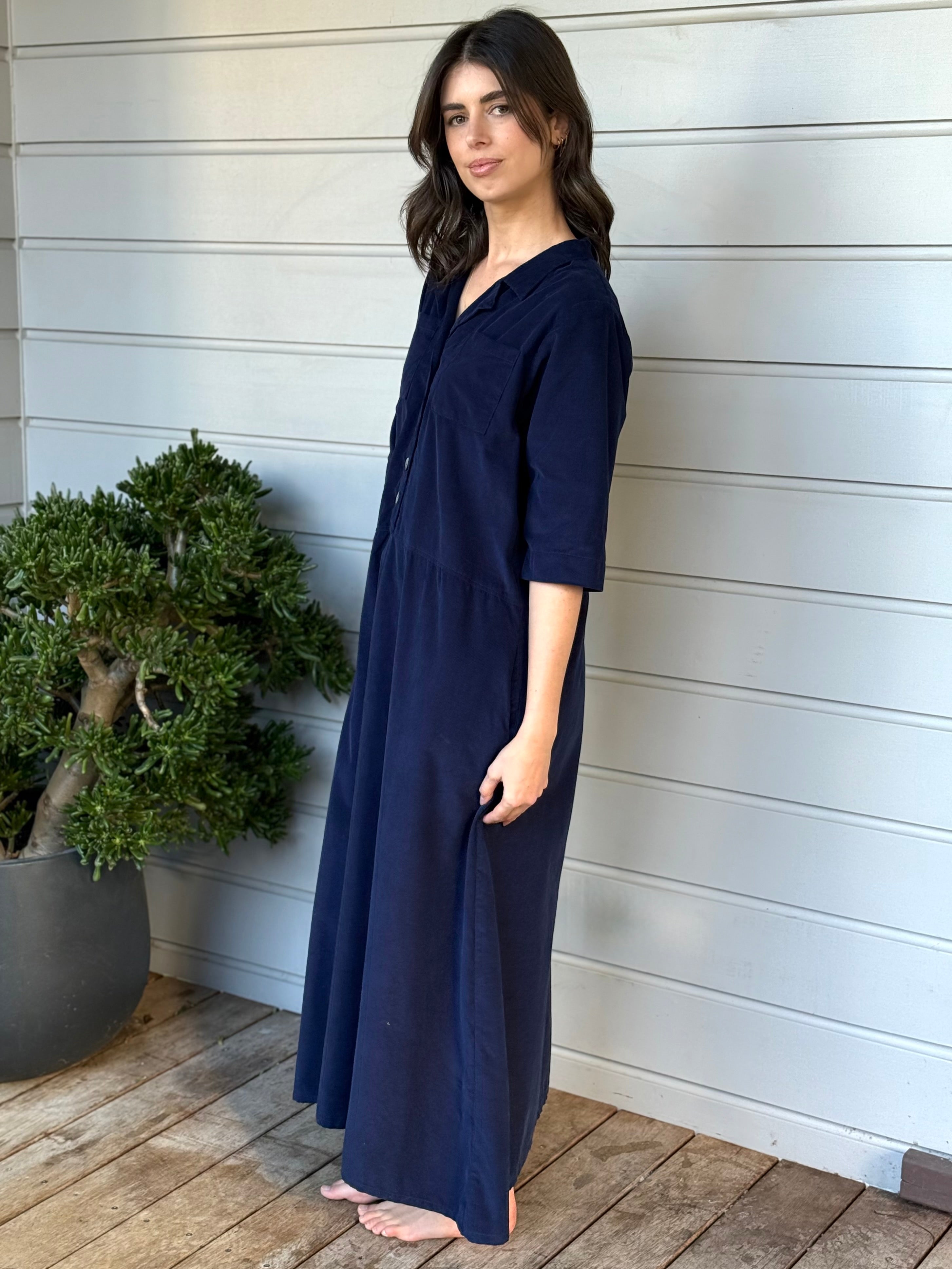 bridget dress - indigo cord