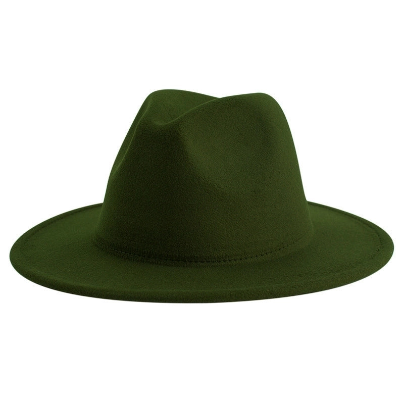 British Style Jazz Hat Big Brim Retro Soft Felt Hat Women's Fashion Autumn And Winter Warm Gentleman Hat Top Hat