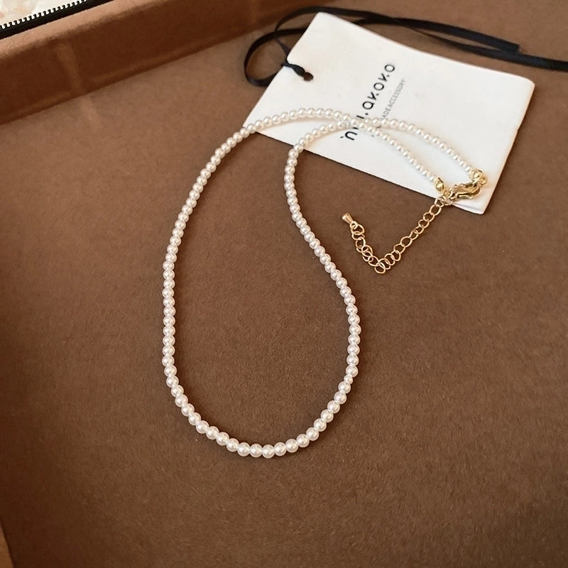 Round Pearl Plating Women's Necklace