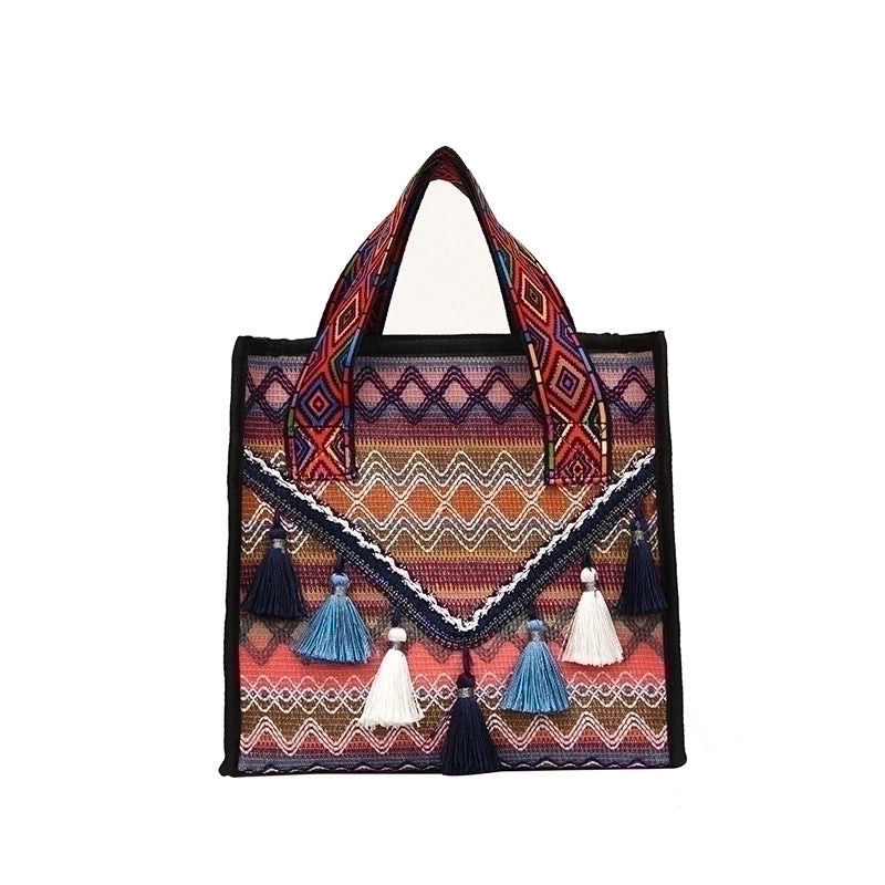Women's Medium Canvas Ethnic Style Tote Bag