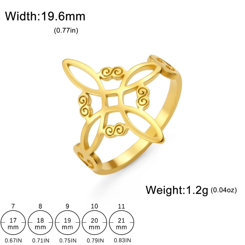 Hip-Hop Retro Witches Knot Titanium Steel Plating Rings