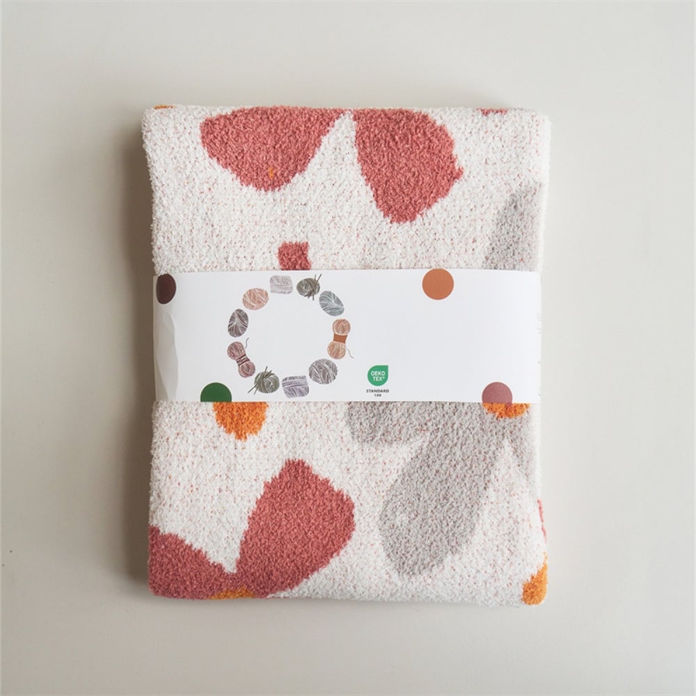 Floral Soft Knit Throw Blanket