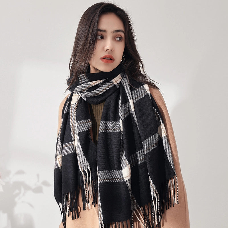 Scarf Women Winter Sweet Warm Scarf Shawl Cashmere Scarf Plaid Scarf Shawl