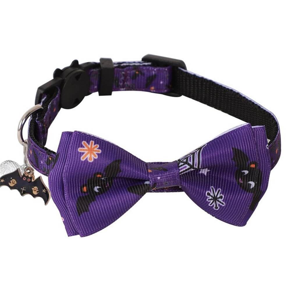 Halloween Pet Collar with Ribbon Bow and Bell