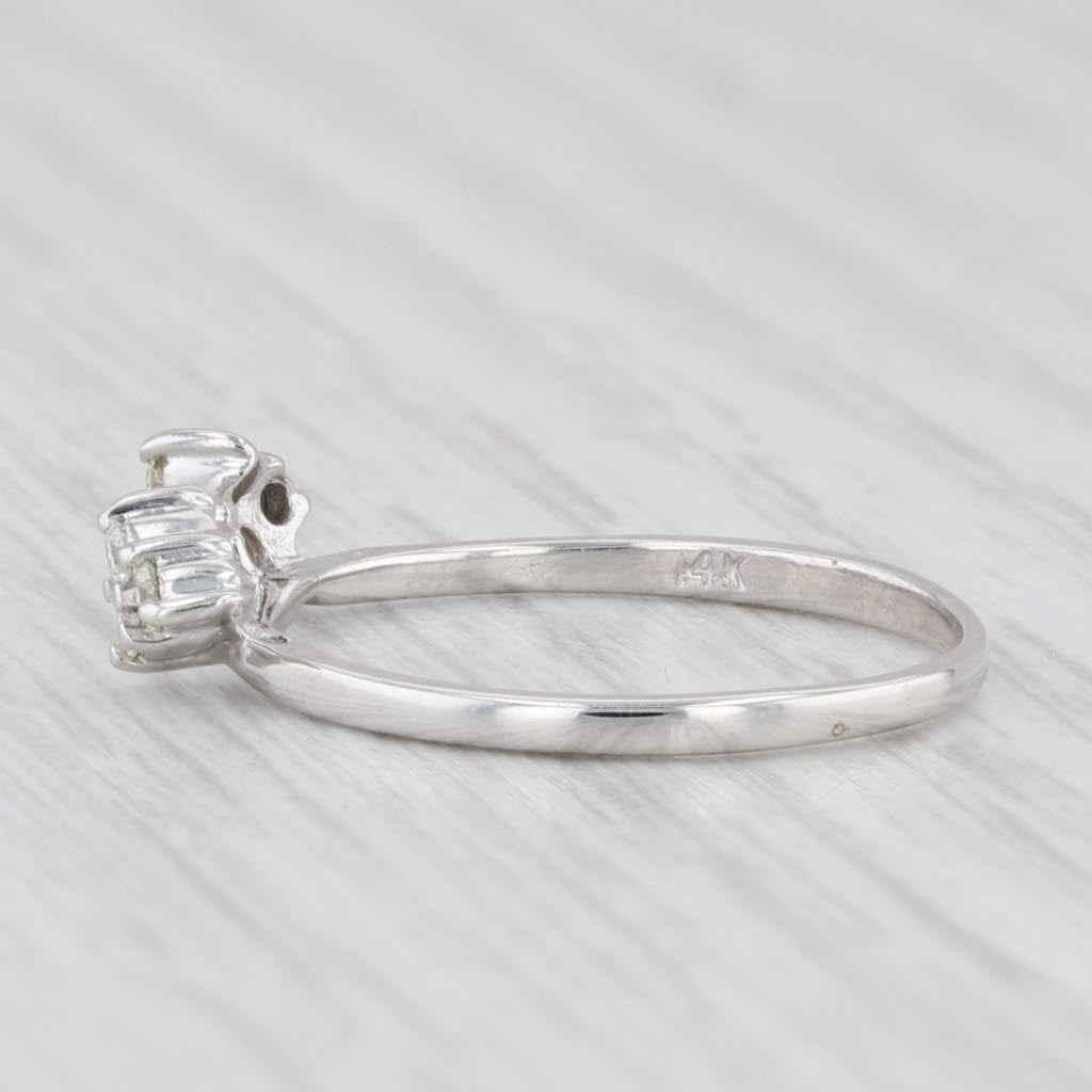 0.12ctw Diamond Ring Guard Enhancer 14k White Gold Size 5.75 Wedding Band Bridal