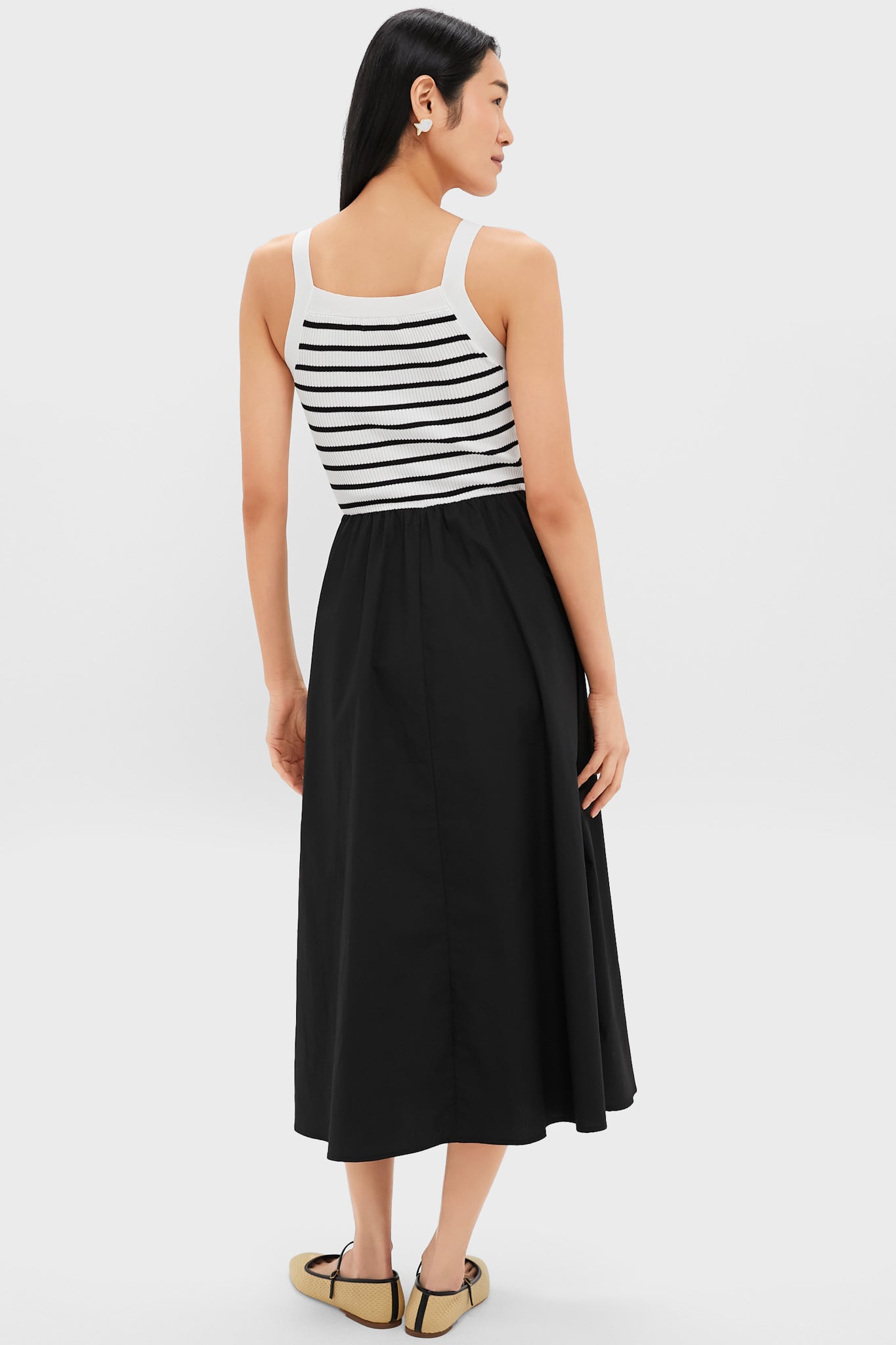 Black Striped Midi Dress