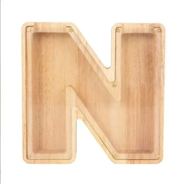 (🔥Summer Hot Sale Now-50% Off) Personalized Wooden Letter Piggy Bank - FREE SHIPPING
