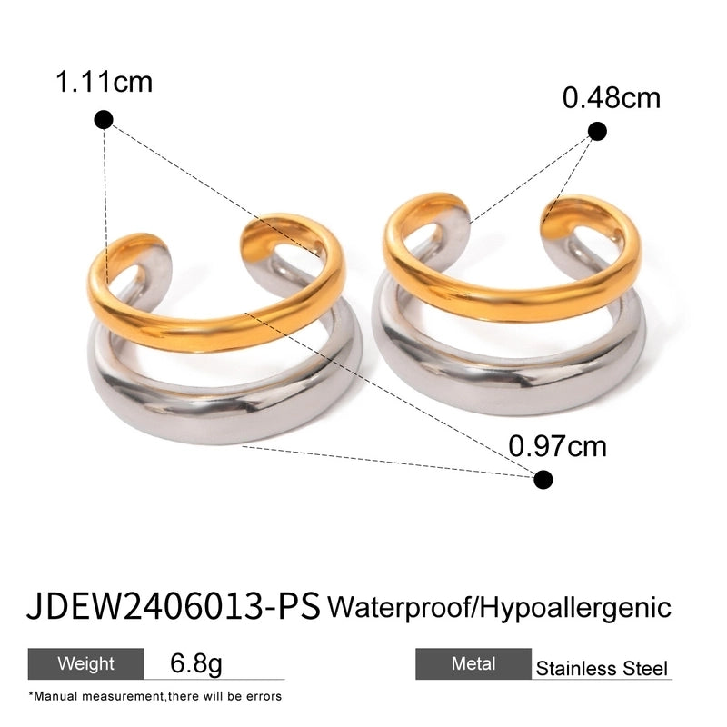 1 Pair Minimalist Classic Style Geometric Mixed Color Plating 304 Stainless Steel Earrings
