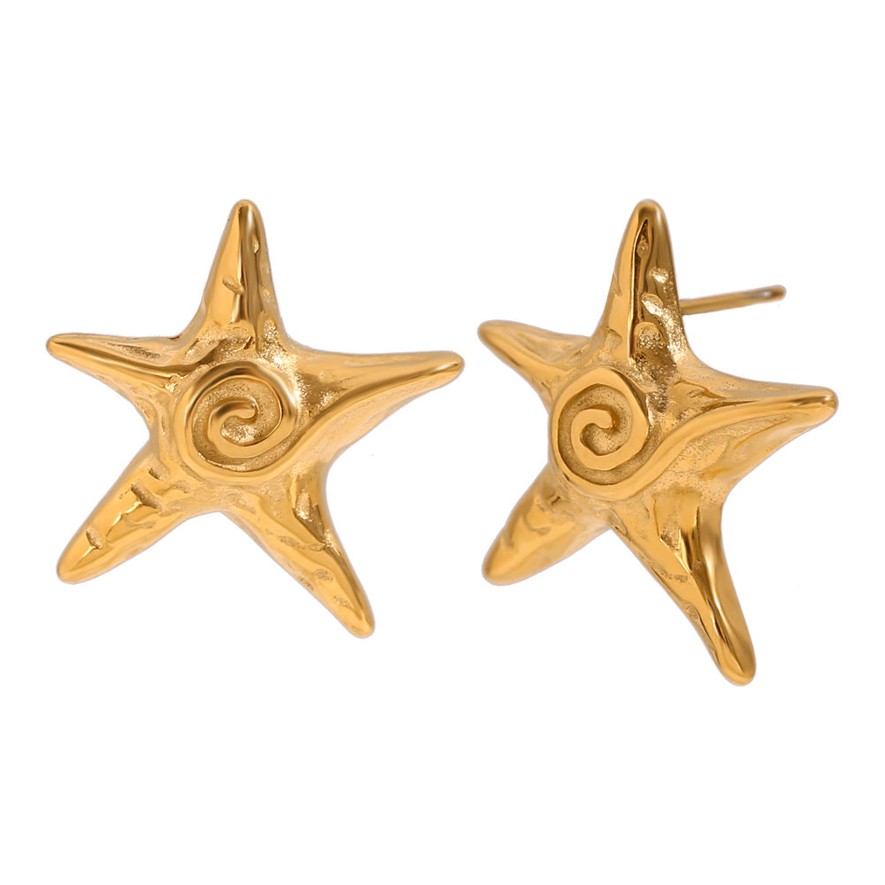 Fashion Starfish Star Stainless Steel Electroplating Necklaces