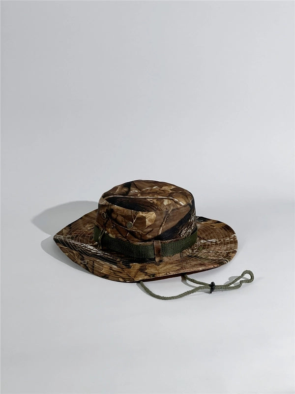 Unisex Tropical Solid Color Wide Eaves Bucket Hat